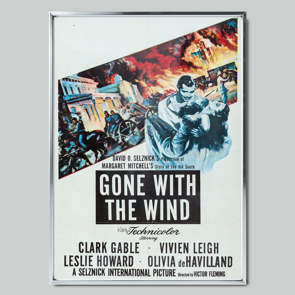 Gone with the Wind 1939 филмов постер със сребриста рамка