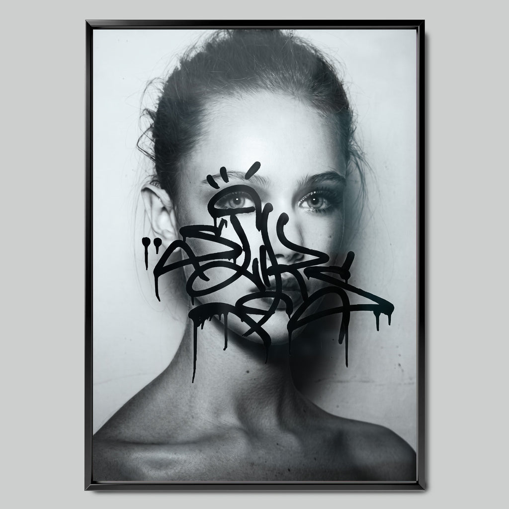 Graffiti Muse арт постер с черна рамка