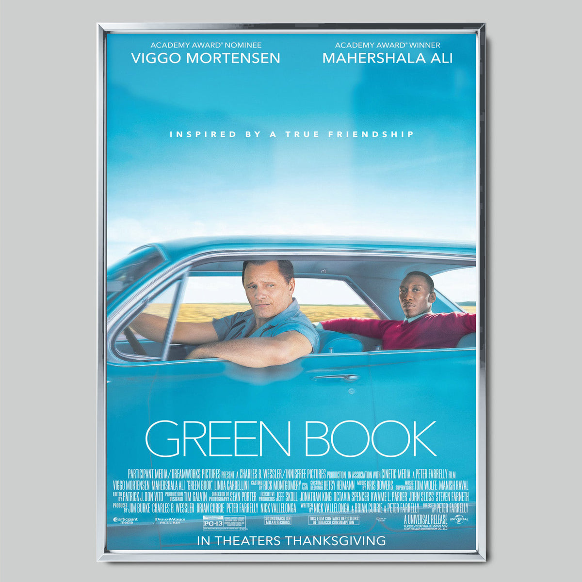Green Book филмов постер със сребриста рамка