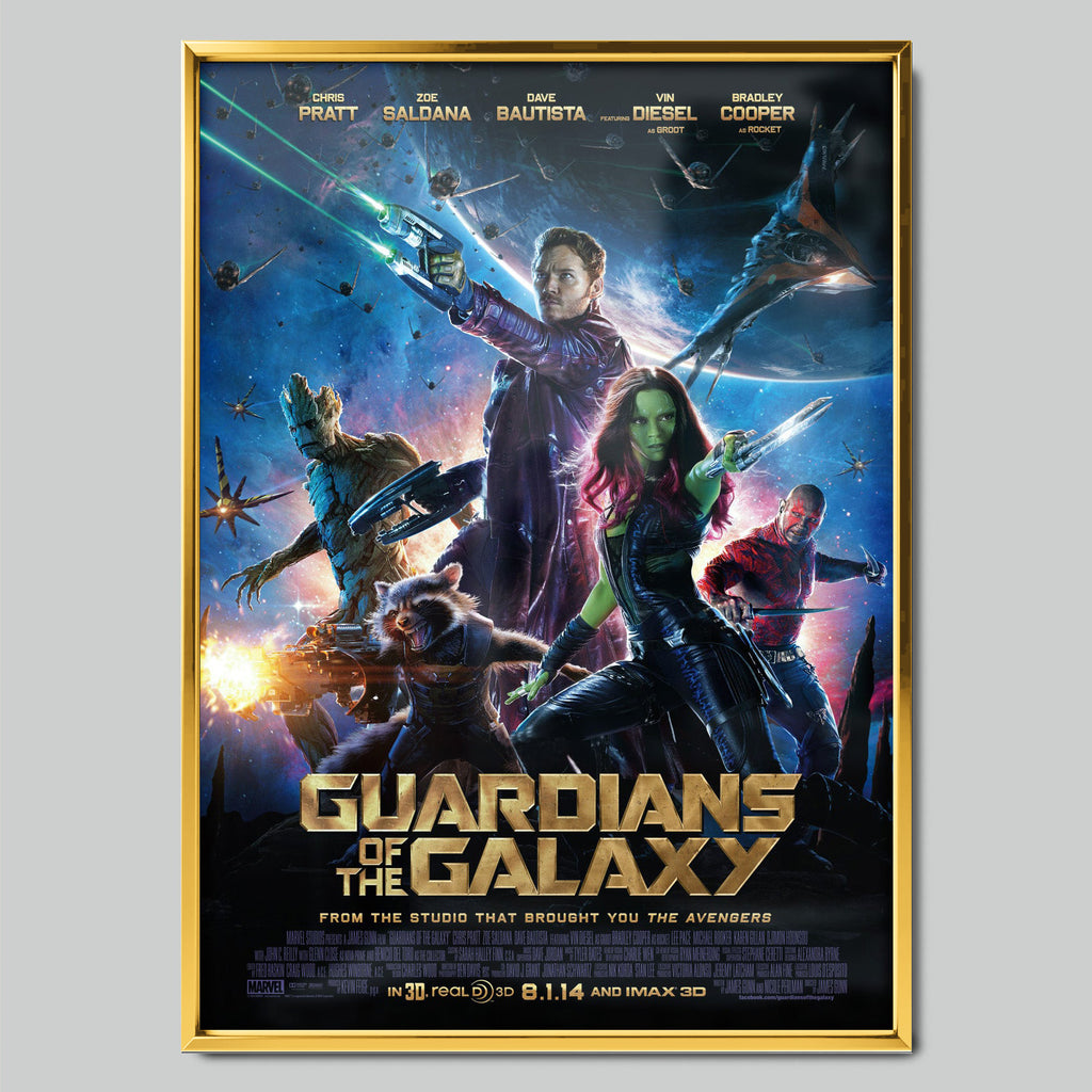 Guardians of the Galaxy 2014 филмов постер със златиста рамка