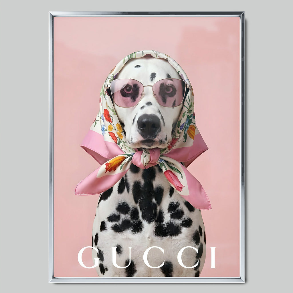 Gucci Dog арт постер със сребриста рамка