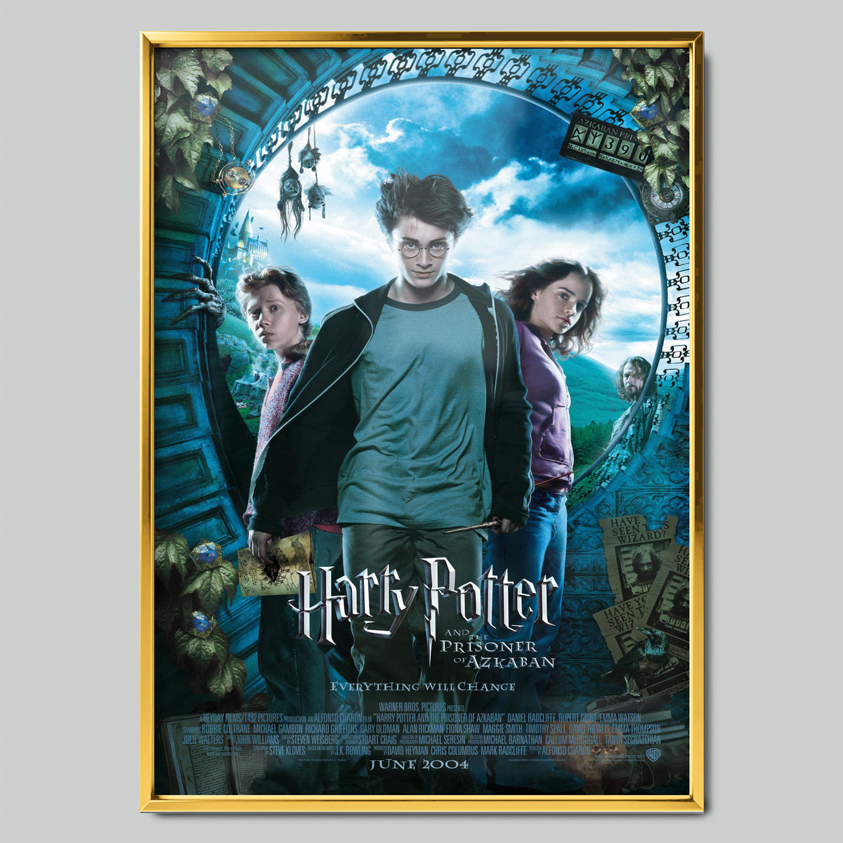 Harry Potter and the Prisoner of Azkaban филмов постер със златиста рамка