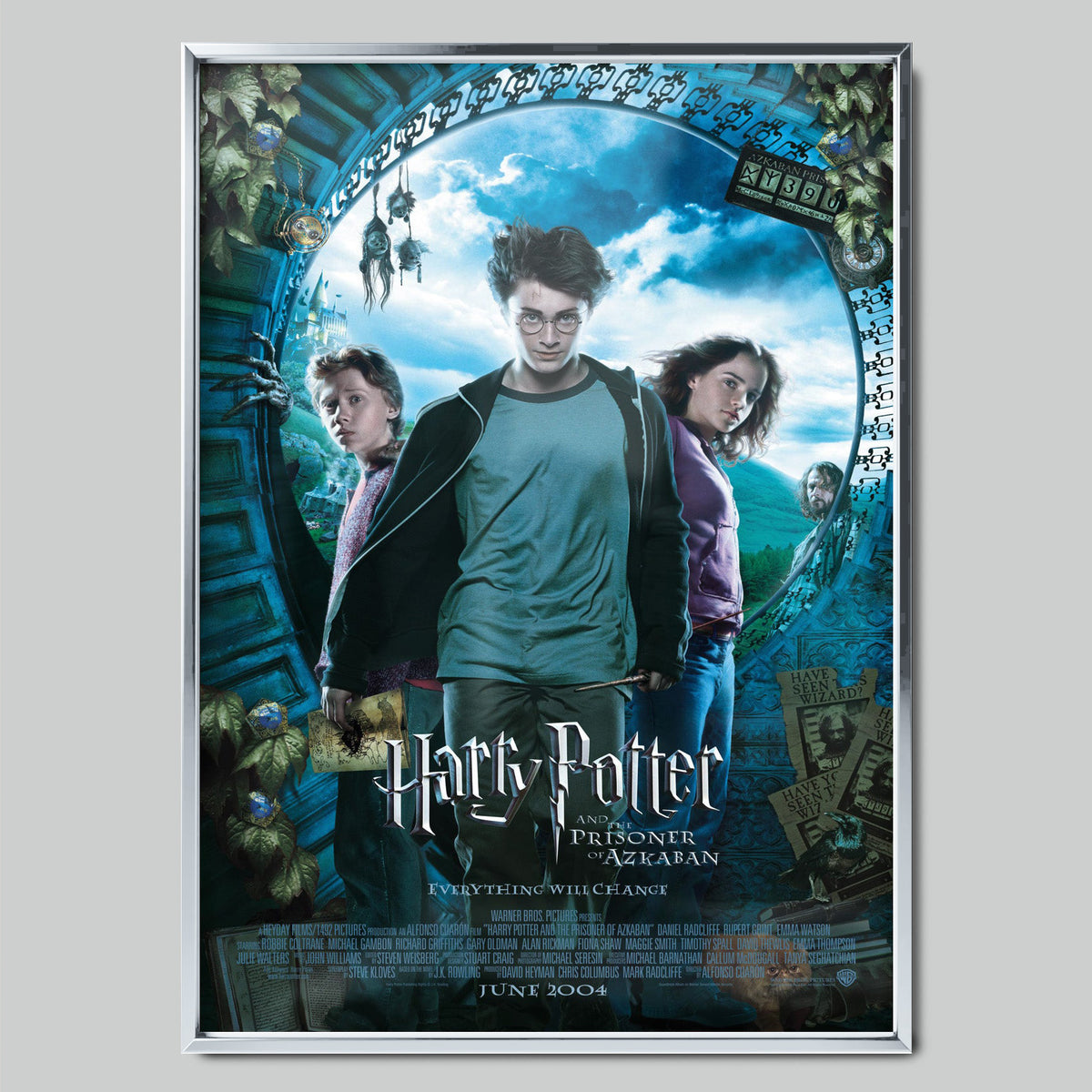 Harry Potter and the Prisoner of Azkaban филмов постер със сребриста рамка