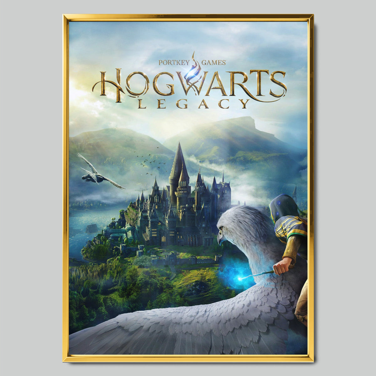 Hogwarts Legacy геймърски постер със златиста рамка