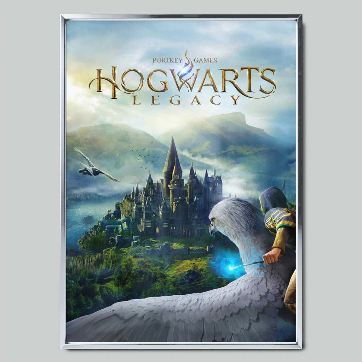 Hogwarts Legacy геймърски постер със сребриста рамка