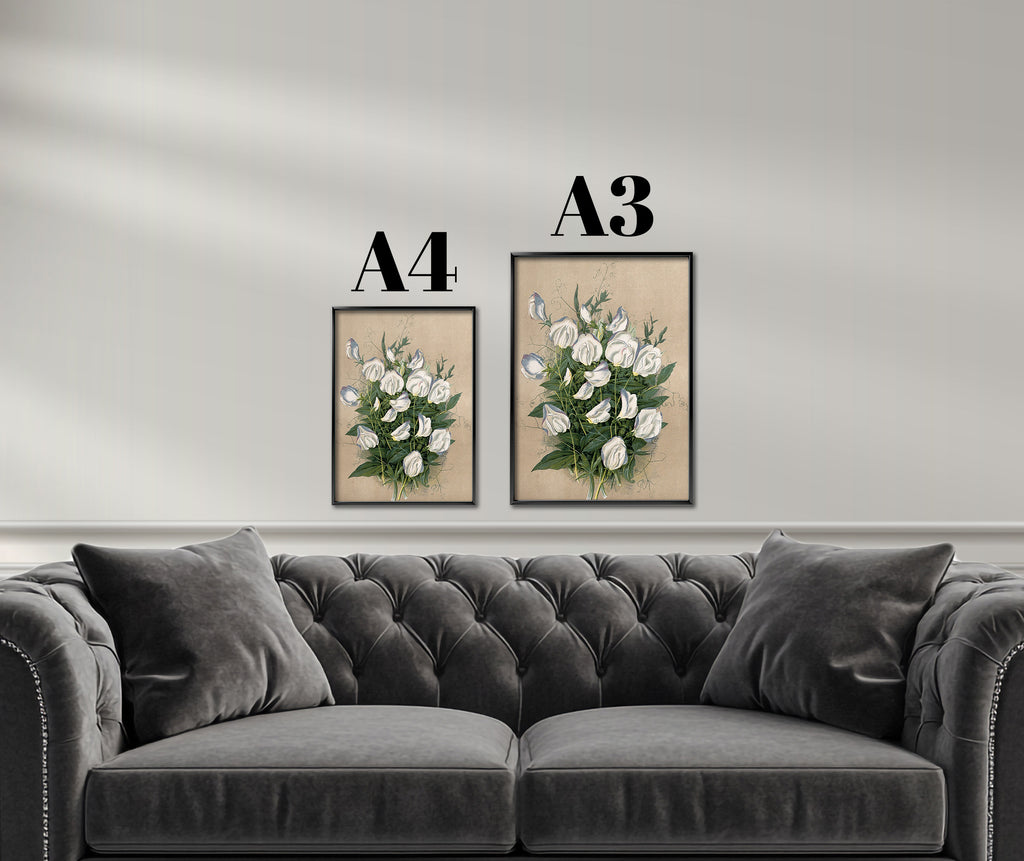 Watercolor Bouquet of White Flowers