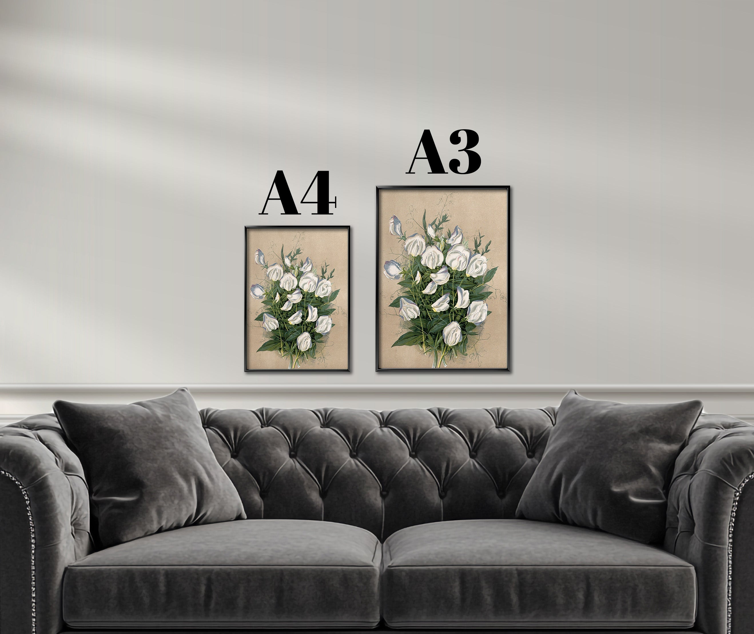 Watercolor Bouquet of White Flowers