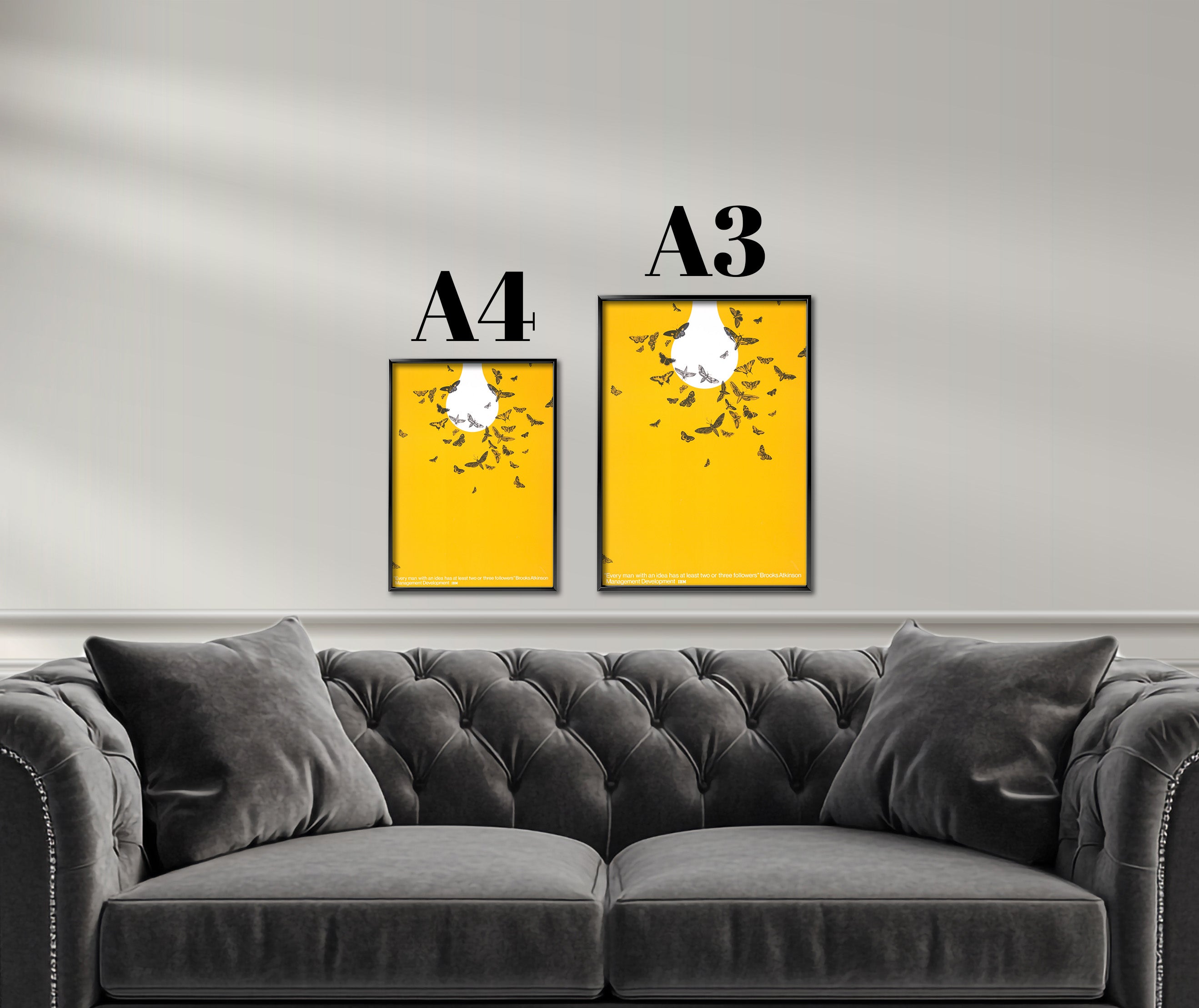 Butterflies on a Yellow Background