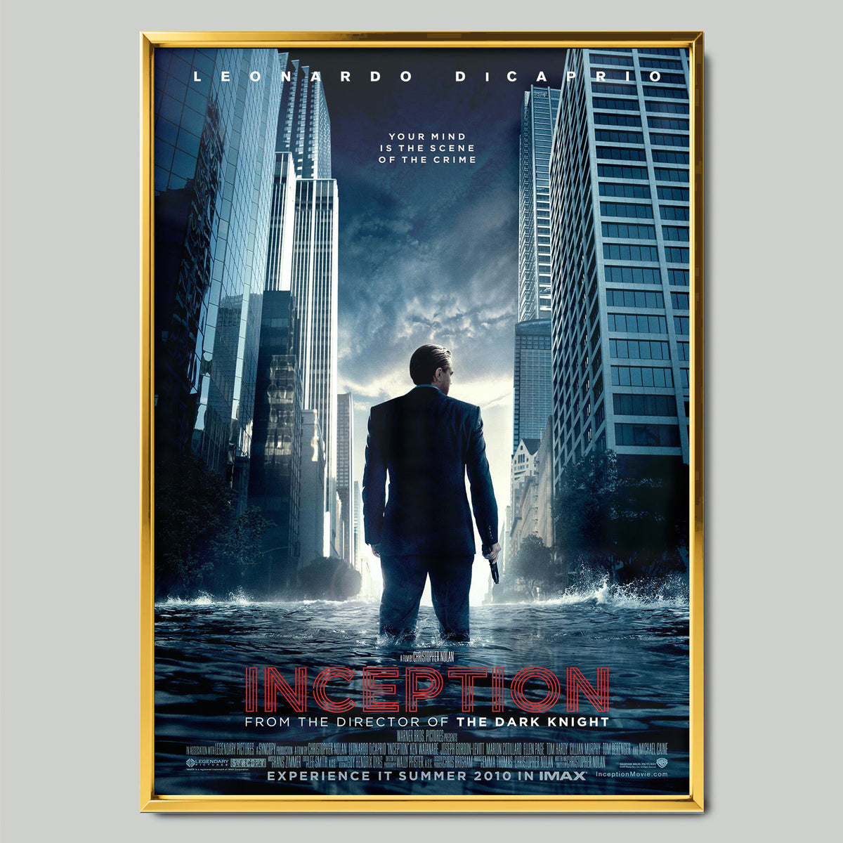 Inception филмов постер със златиста рамка