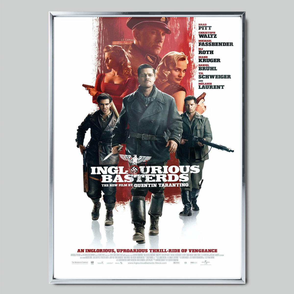Inglourious Basterds филмов постер със сребриста рамка