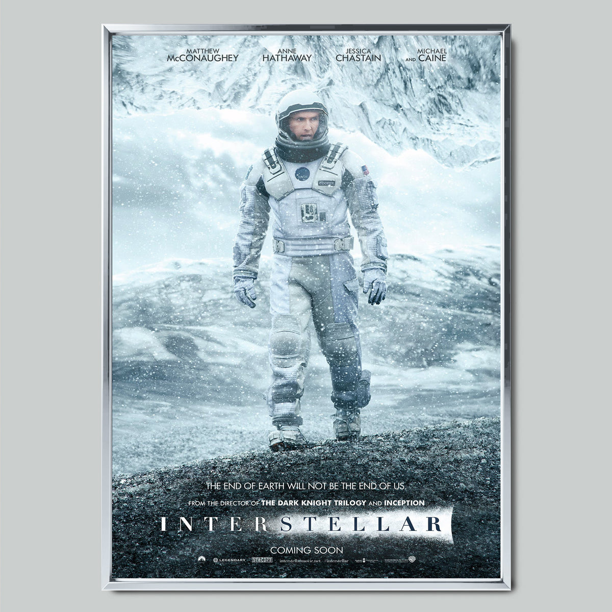 Interstellar (2014) филмов постер със сребриста рамка