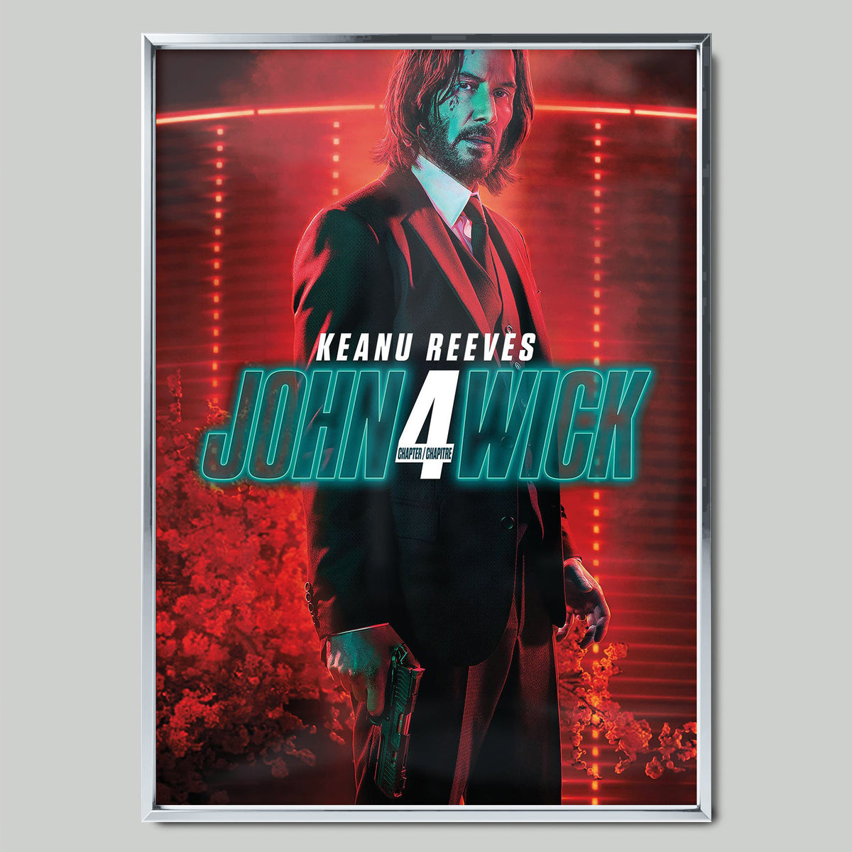 John Wick: Chapter 4 (2023) филмов постер със сребриста рамка