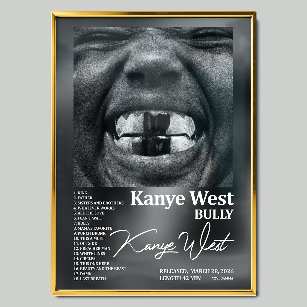 Kanye West - Bully музикален постер със златиста рамка