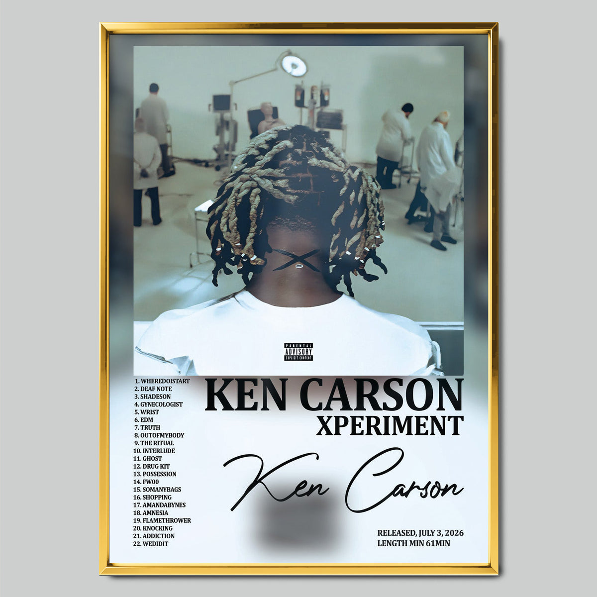 KEN CARSON - XPERIMENT музикален постер със златиста рамка