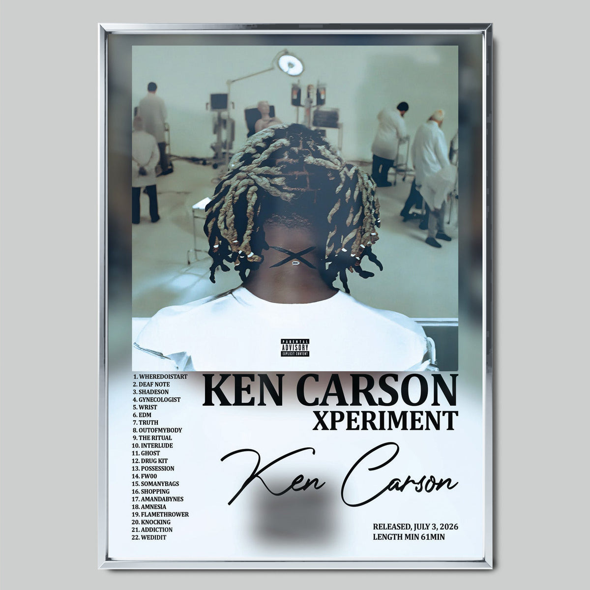 KEN CARSON - XPERIMENT музикален постер със сребриста рамка