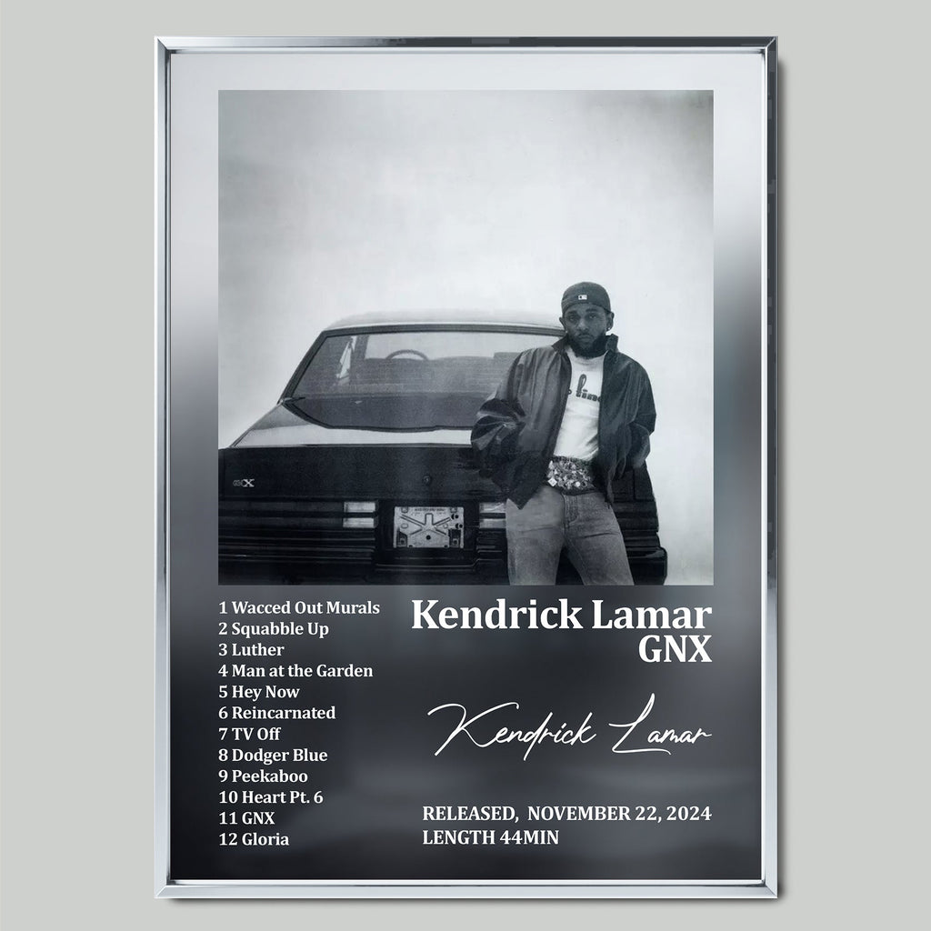 Kendrick Lamar – GNX музикален постер със сребриста рамка
