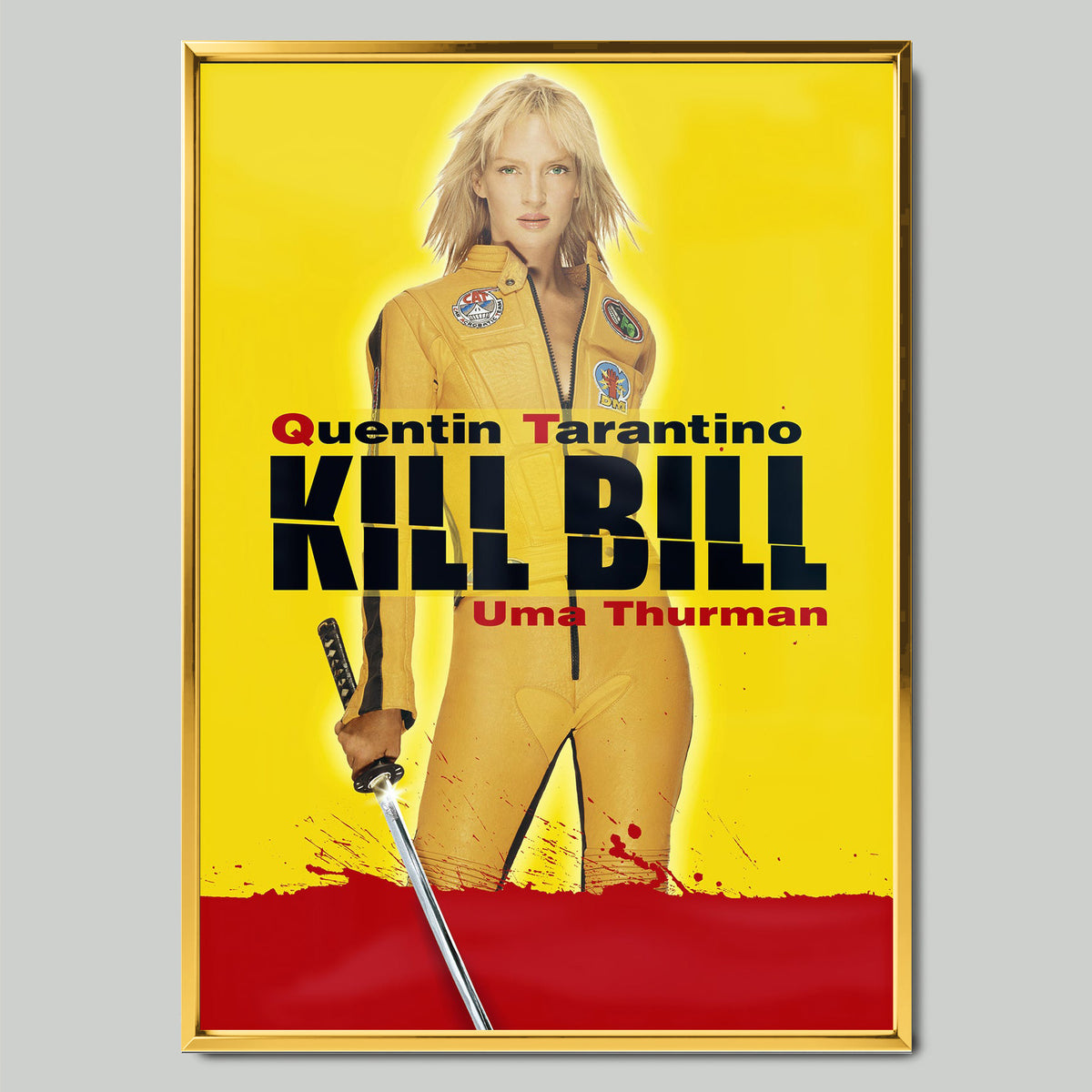 Kill Bill: Vol. 1 (2003) филмов постер със златиста рамка