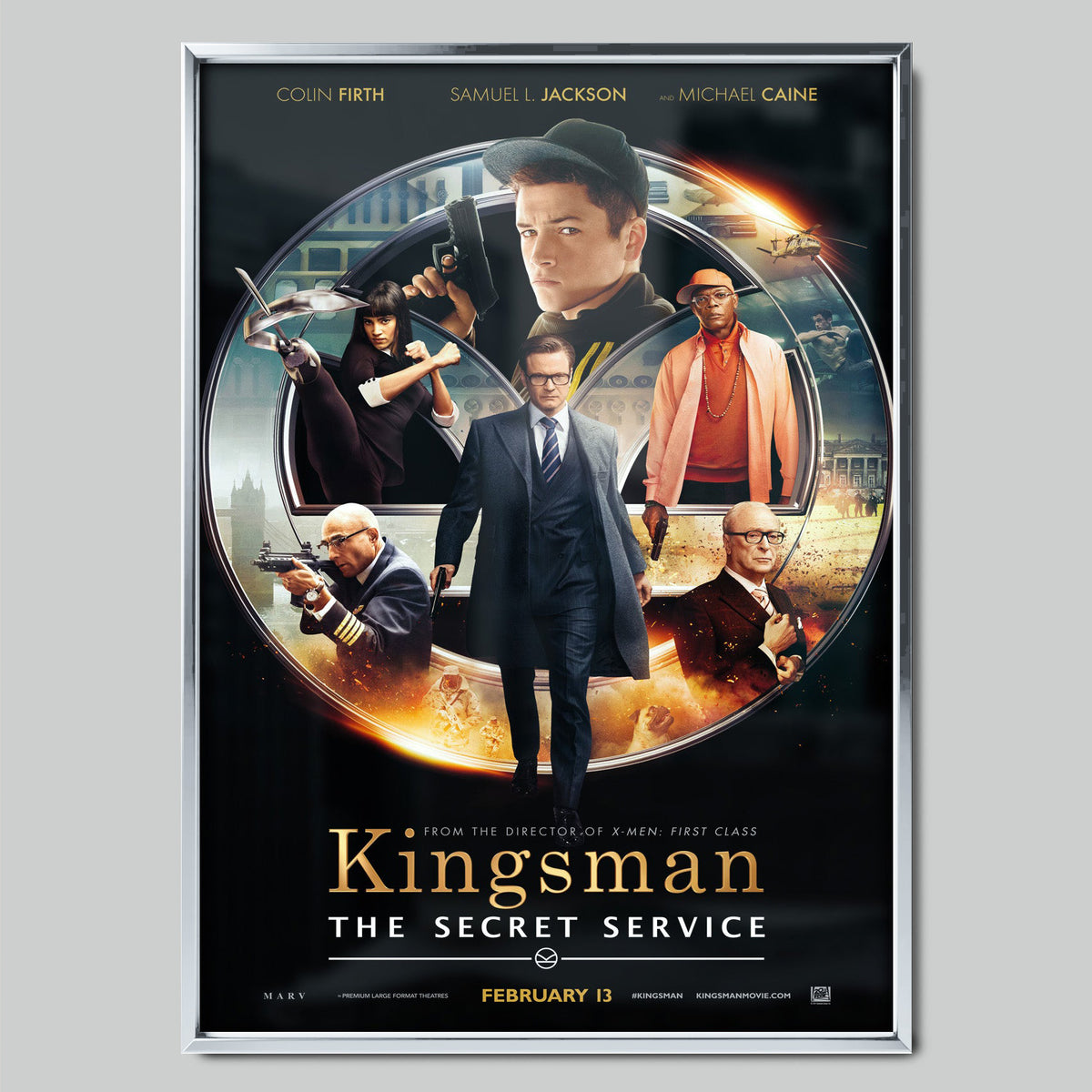 Kingsman: The Secret Service филмов постер със сребриста рамка
