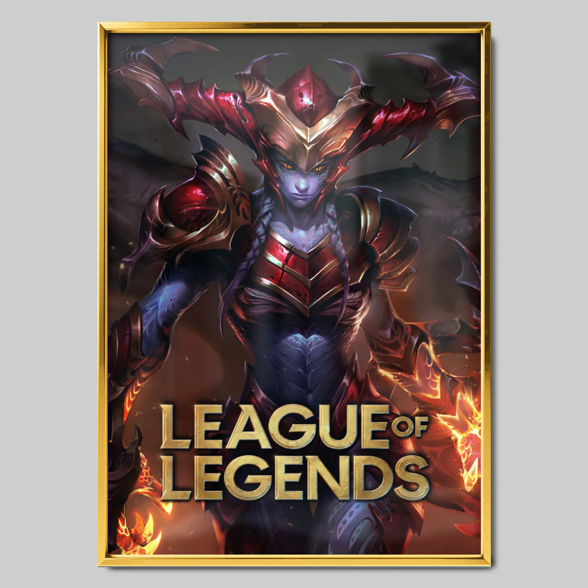 League of Legends геймърски постер със златиста рамка