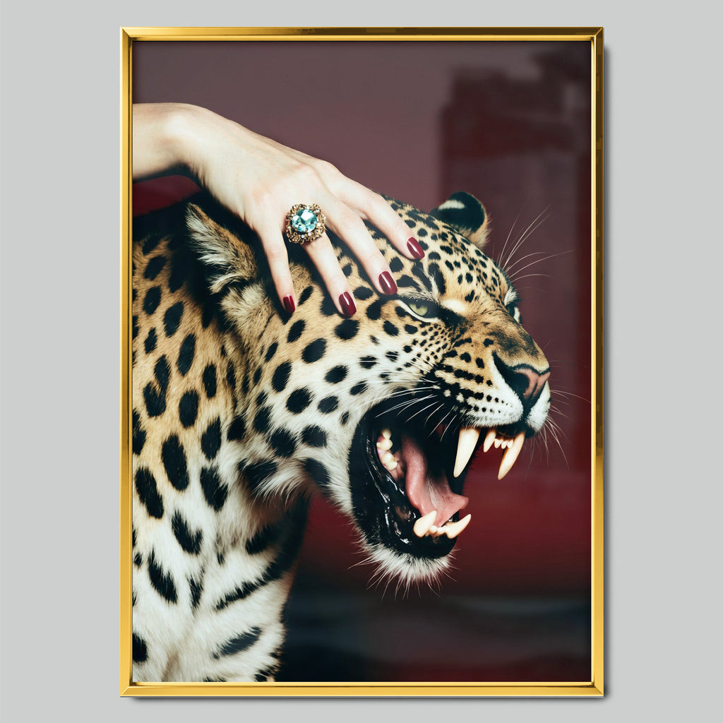 Leopard Luxe арт постер със златиста рамка