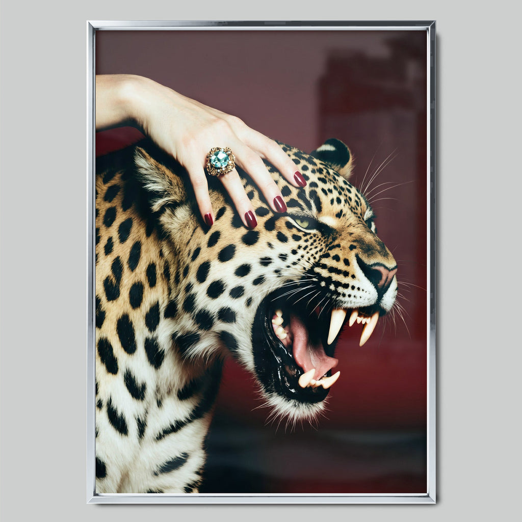 Leopard Luxe арт постер със сребриста рамка