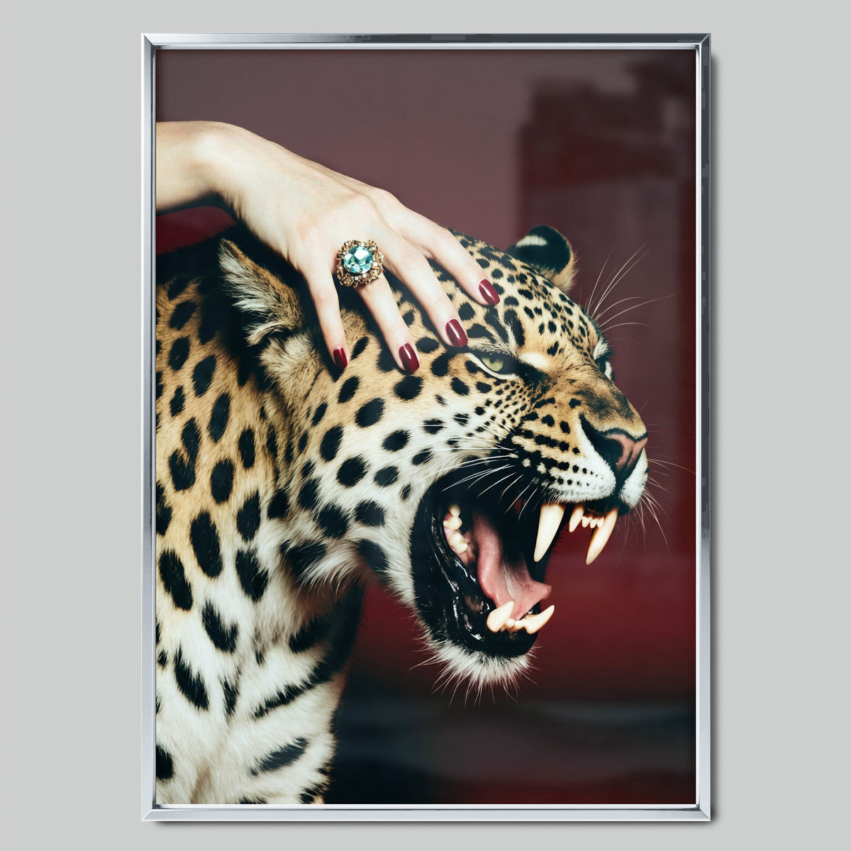 Leopard Luxe арт постер със сребриста рамка