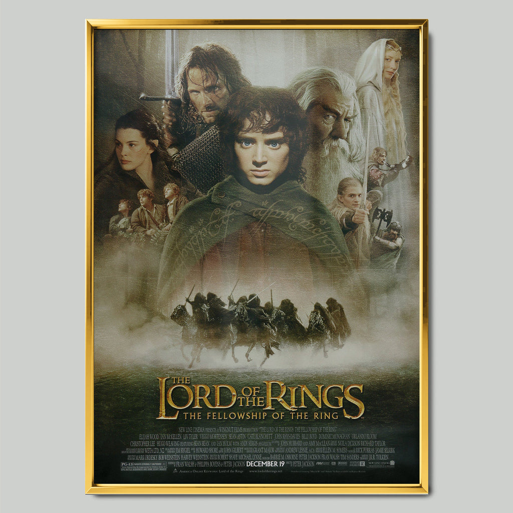 The Lord of the Rings: The Fellowship of the Ring филмов постер със златиста рамка