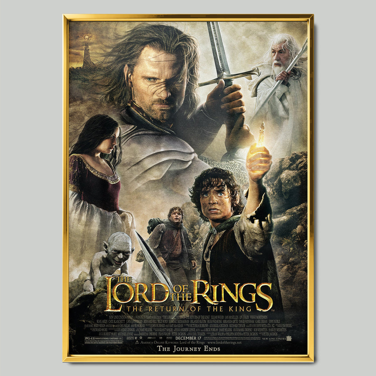 The Lord of the Rings: The Return of the King филмов постер със златиста рамка