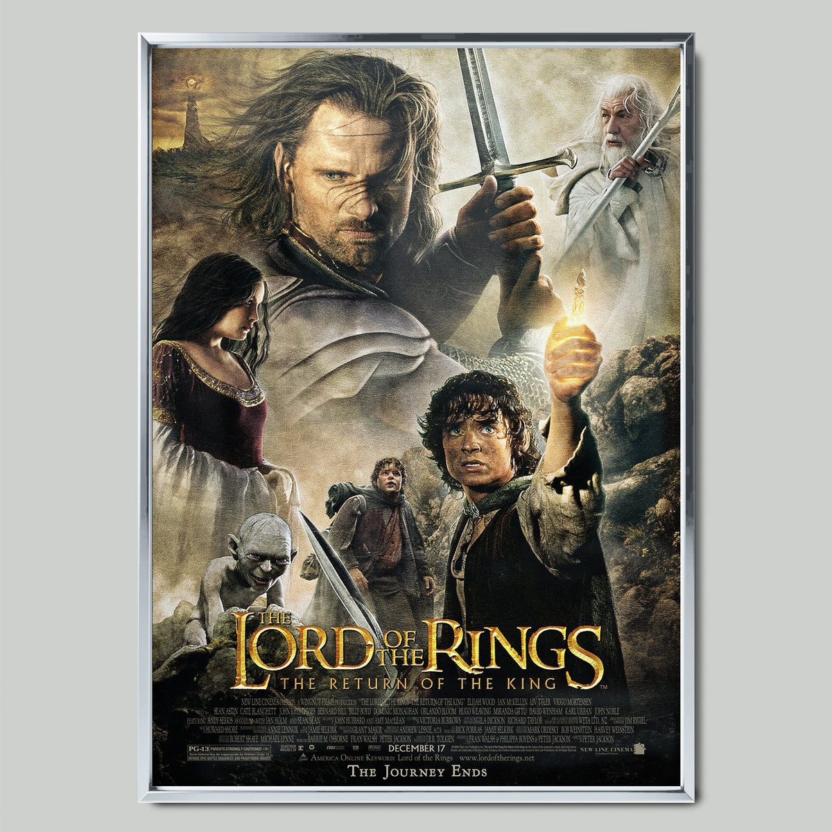 The Lord of the Rings: The Return of the King филмов постер със сребриста рамка