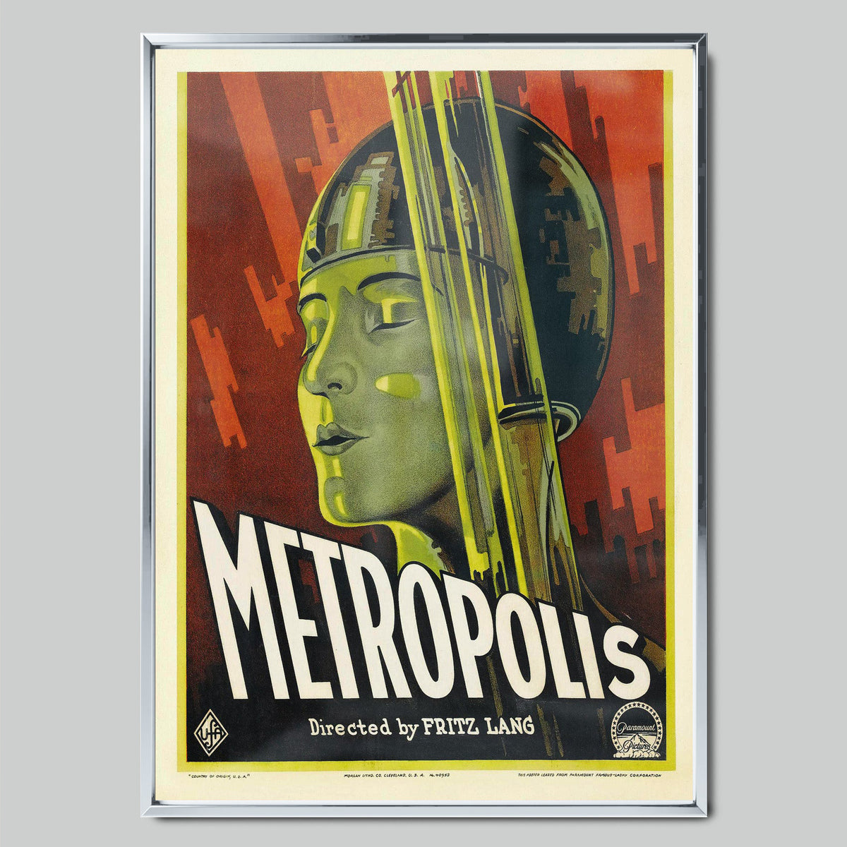 Metropolis филмов постер със сребриста рамка