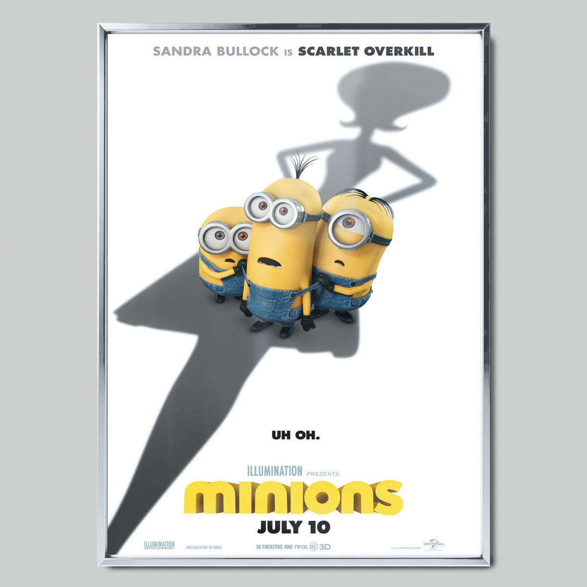 Minions филмов постер със сребриста рамка