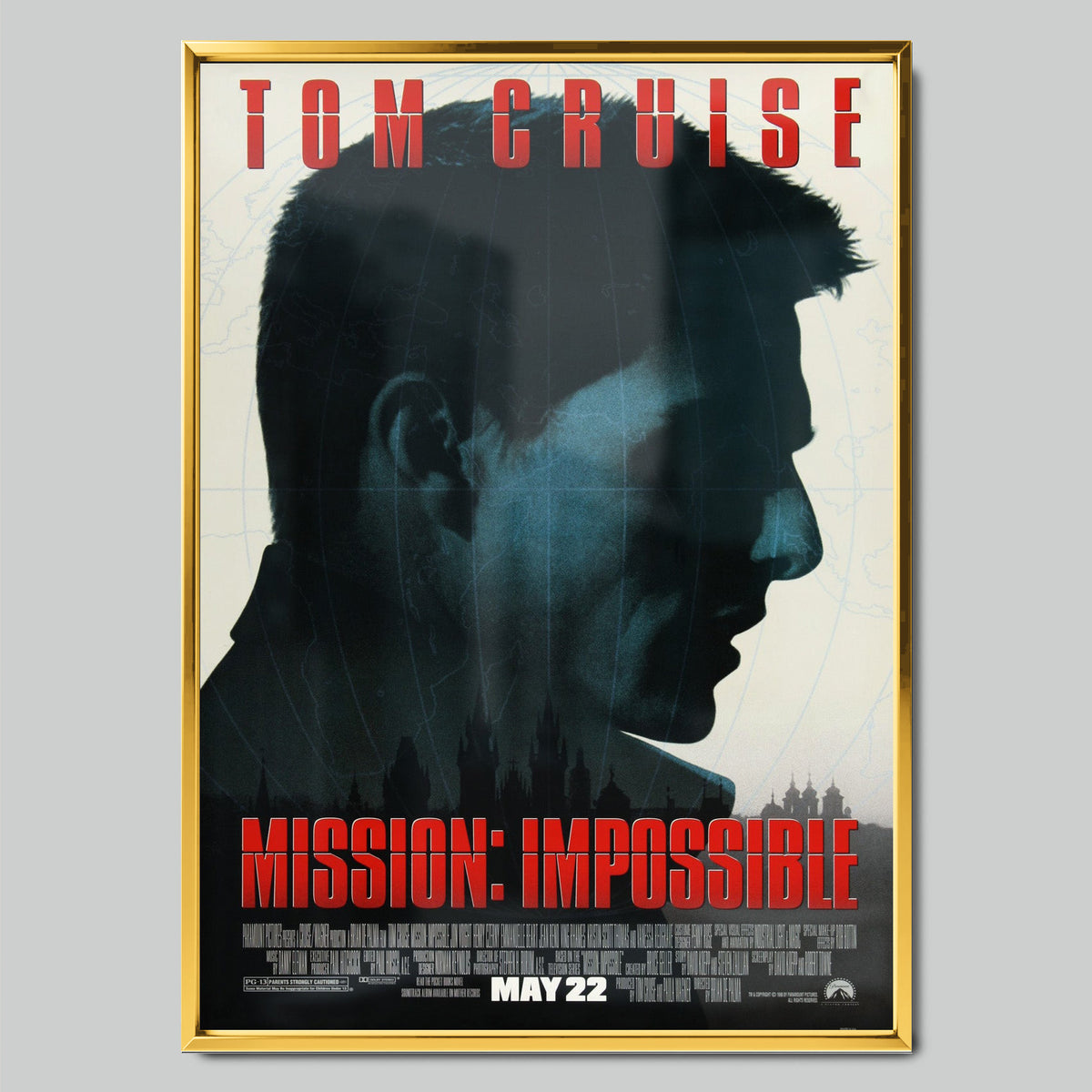 Mission: Impossible 1996 филмов постер със златиста рамка