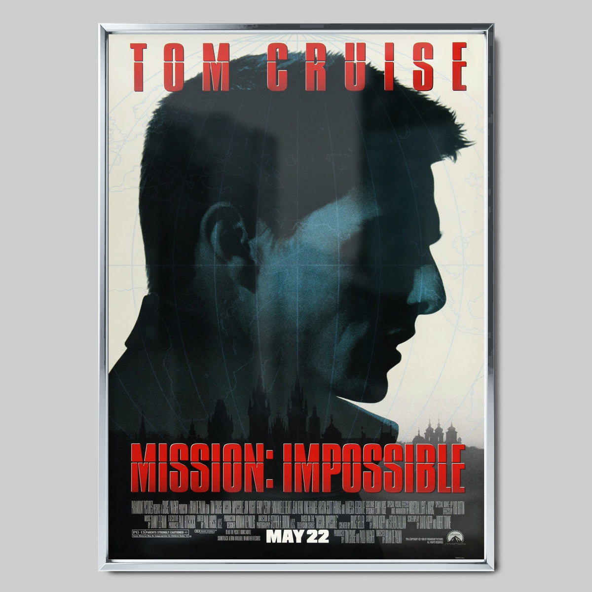 Mission: Impossible 1996 филмов постер със сребриста рамка