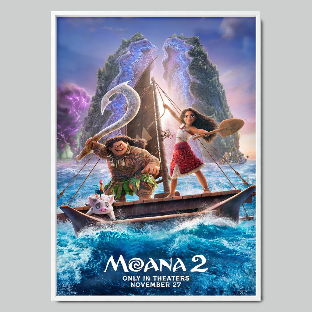 Moana 2 филмов постер с бяла рамка