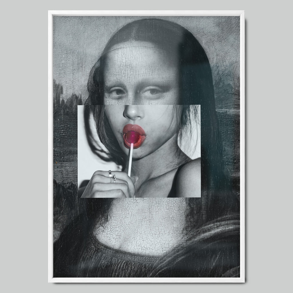 Mona Lollipop арт постер с бяла рамка