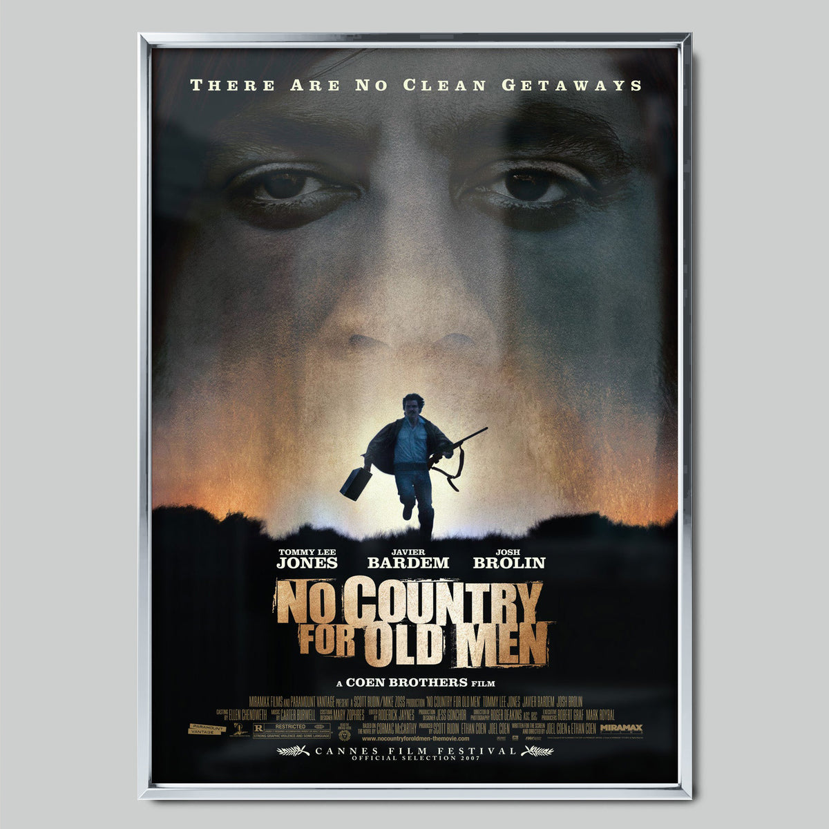 No Country for Old Men филмов постер със сребриста рамка