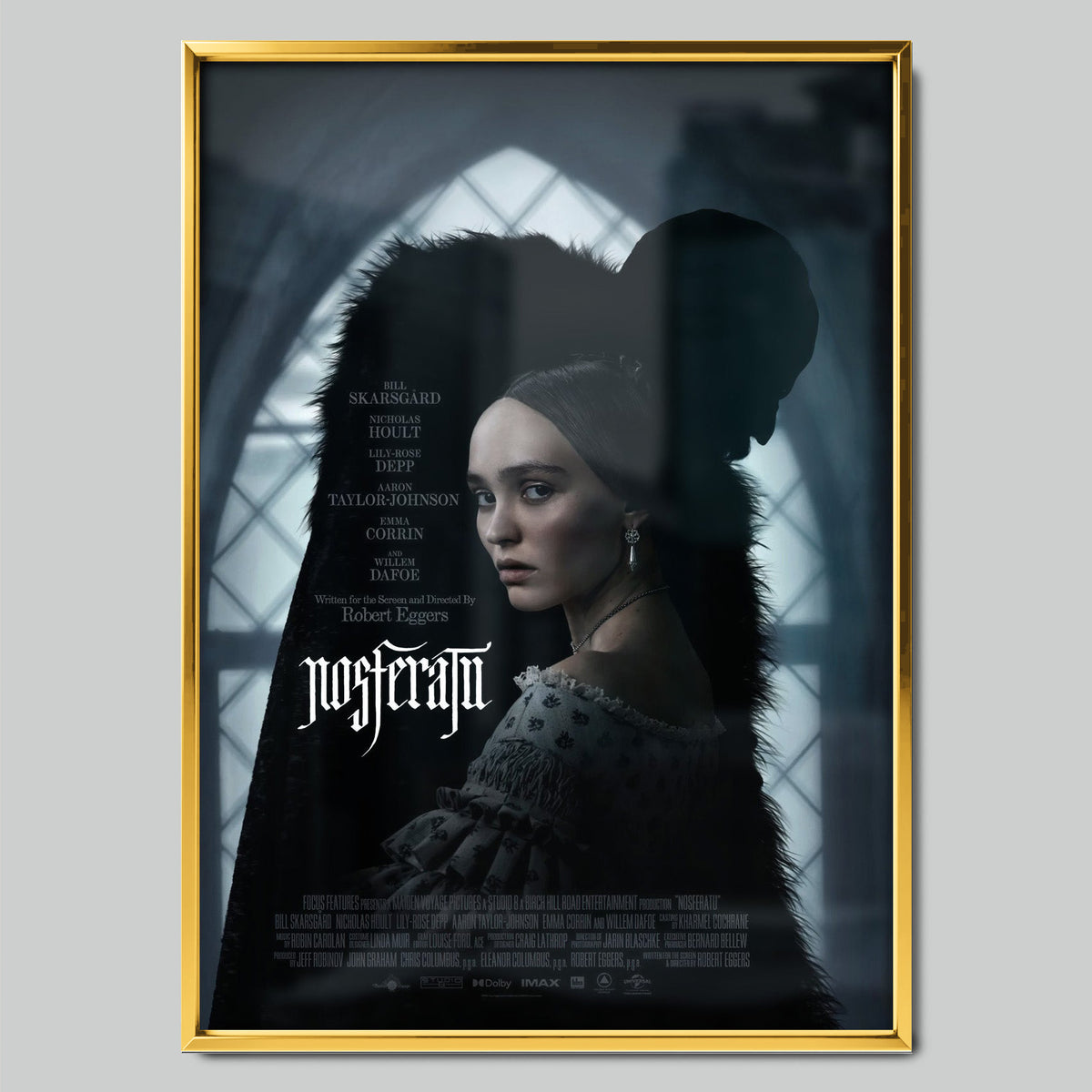 Nosferatu филмов постер със златиста рамка
