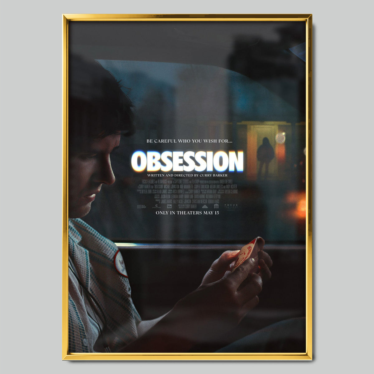 Obsession 2025 филмов постер със златиста рамка