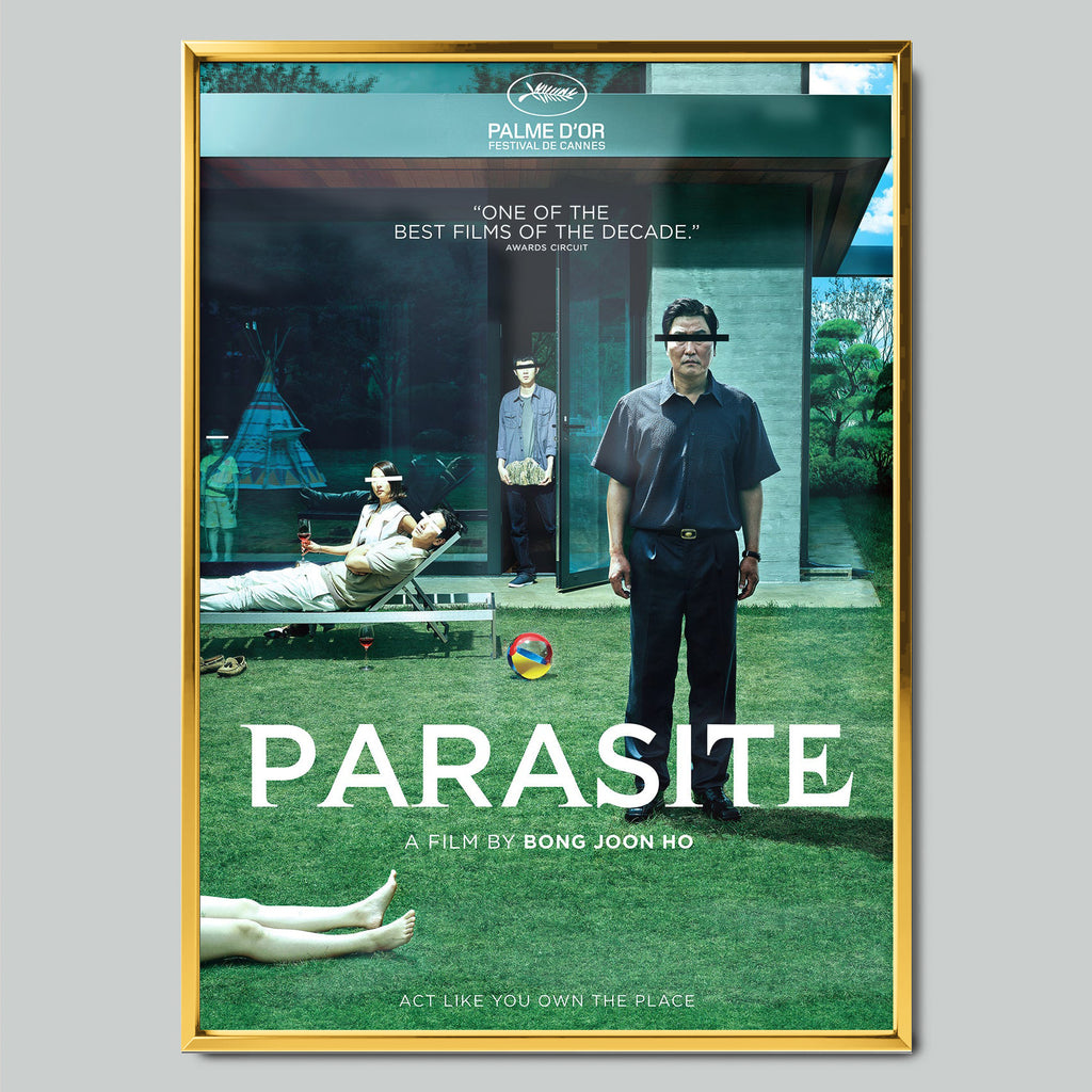 Parasite филмов постер със златиста рамка