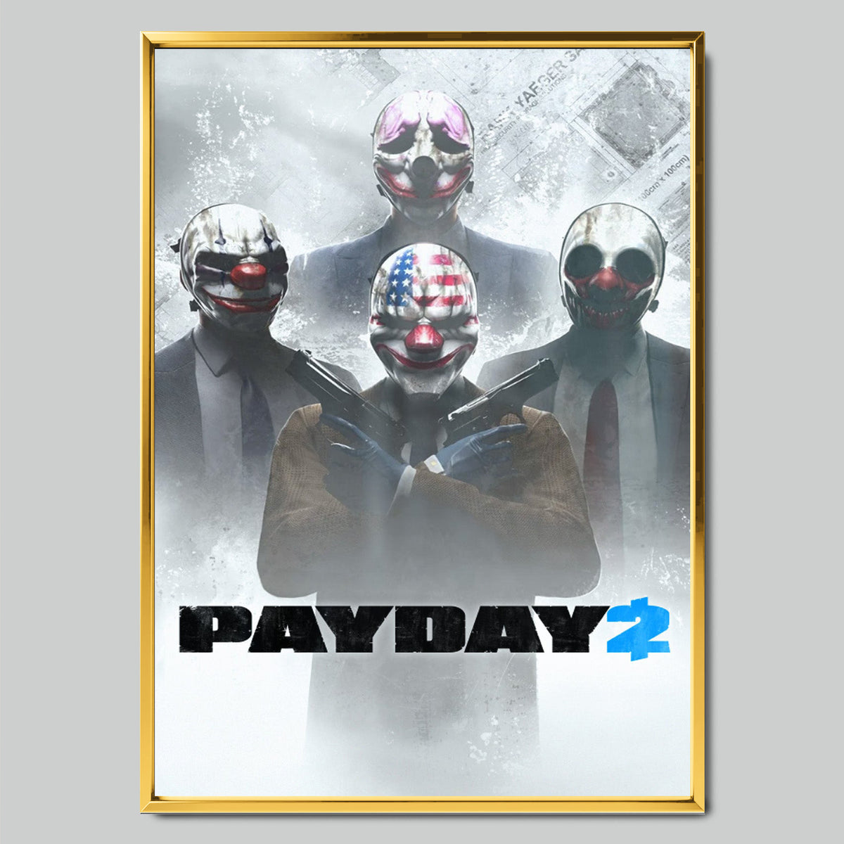 PAYDAY 2 геймърски постер със златиста рамка