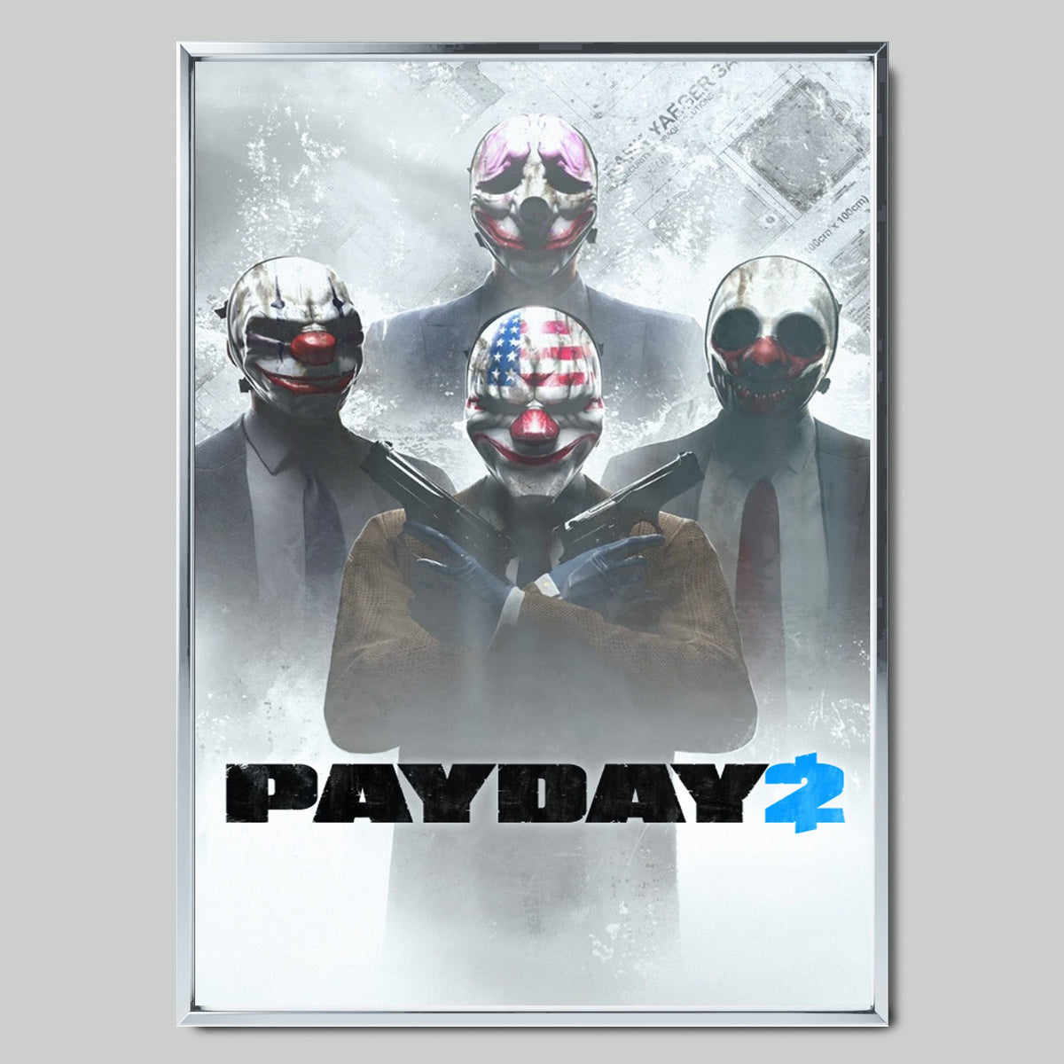 PAYDAY 2 геймърски постер със сребриста рамка