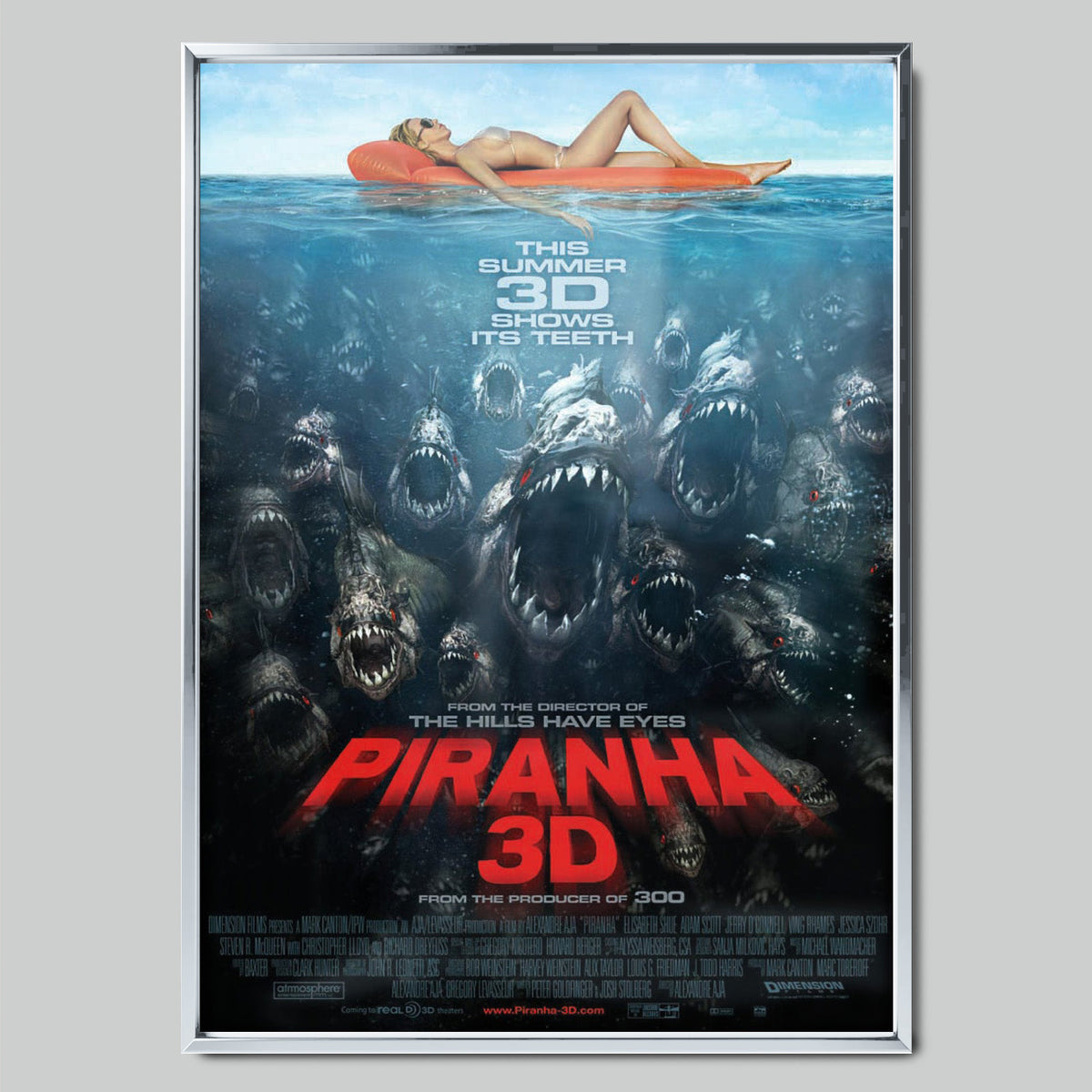 Piranha филмов постер със сребриста рамка
