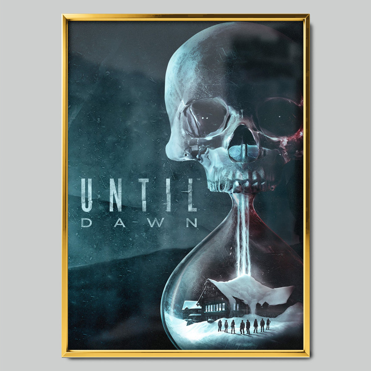 Until Dawn геймърски постер със златиста рамка