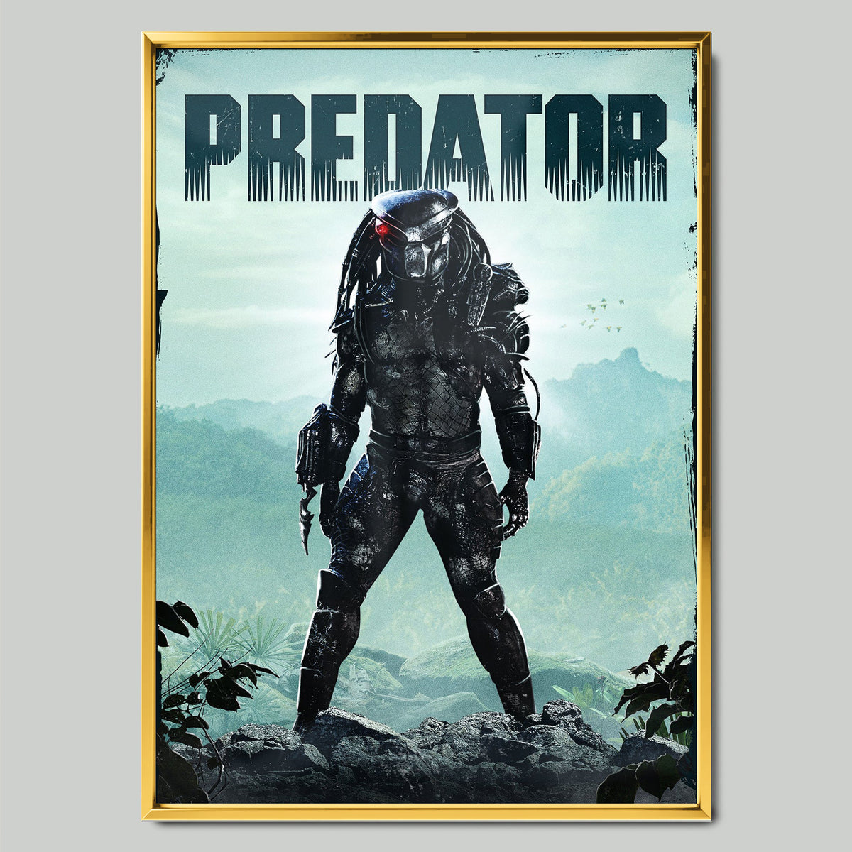 Predator (1987) филмов постер със златиста рамка