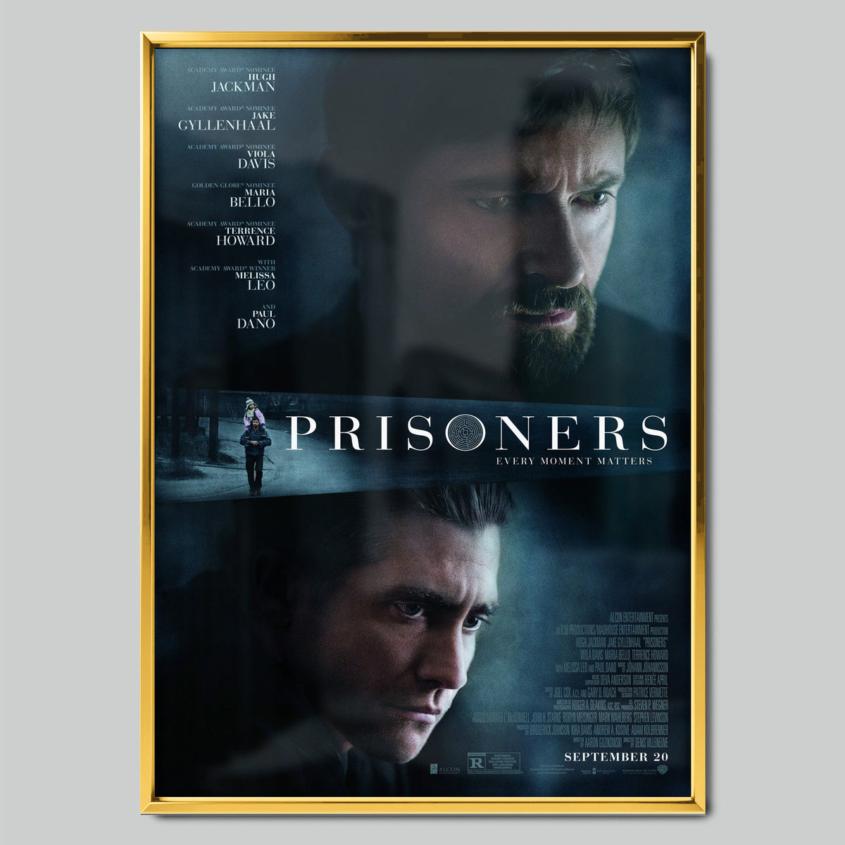 Prisoners филмов постер със златиста рамка