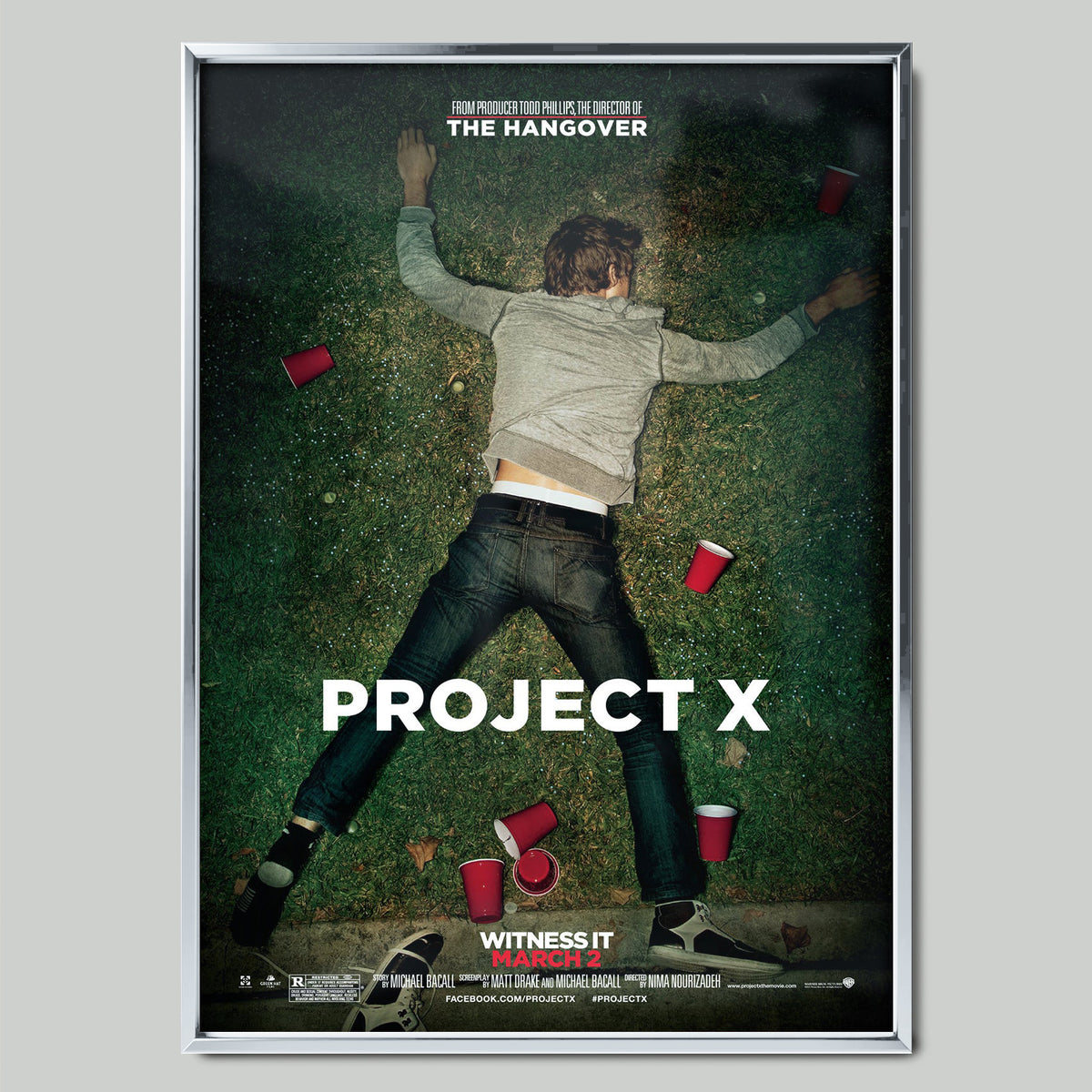 Project X (2012) филмов постер със сребриста рамка