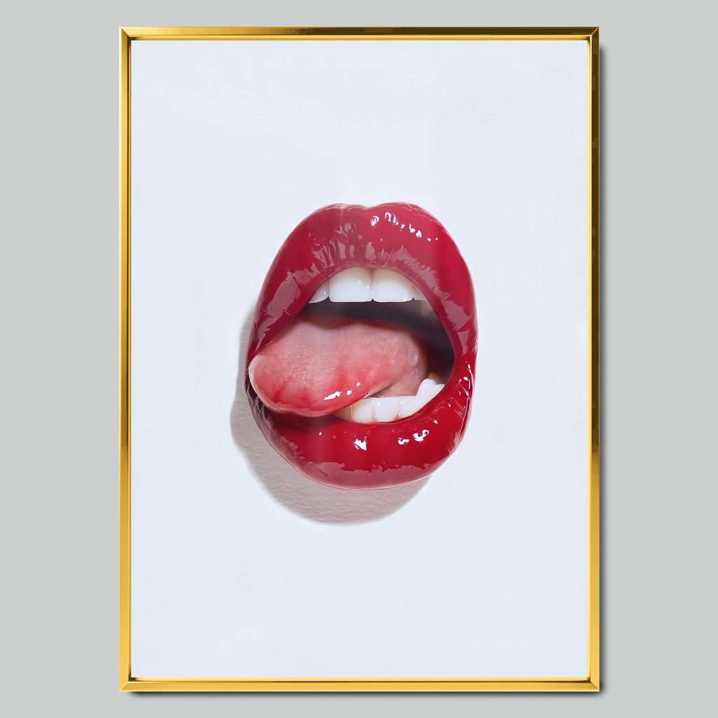Red Gloss арт постер със златиста рамка