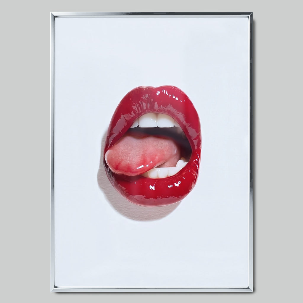 Red Gloss арт постер със сребриста рамка