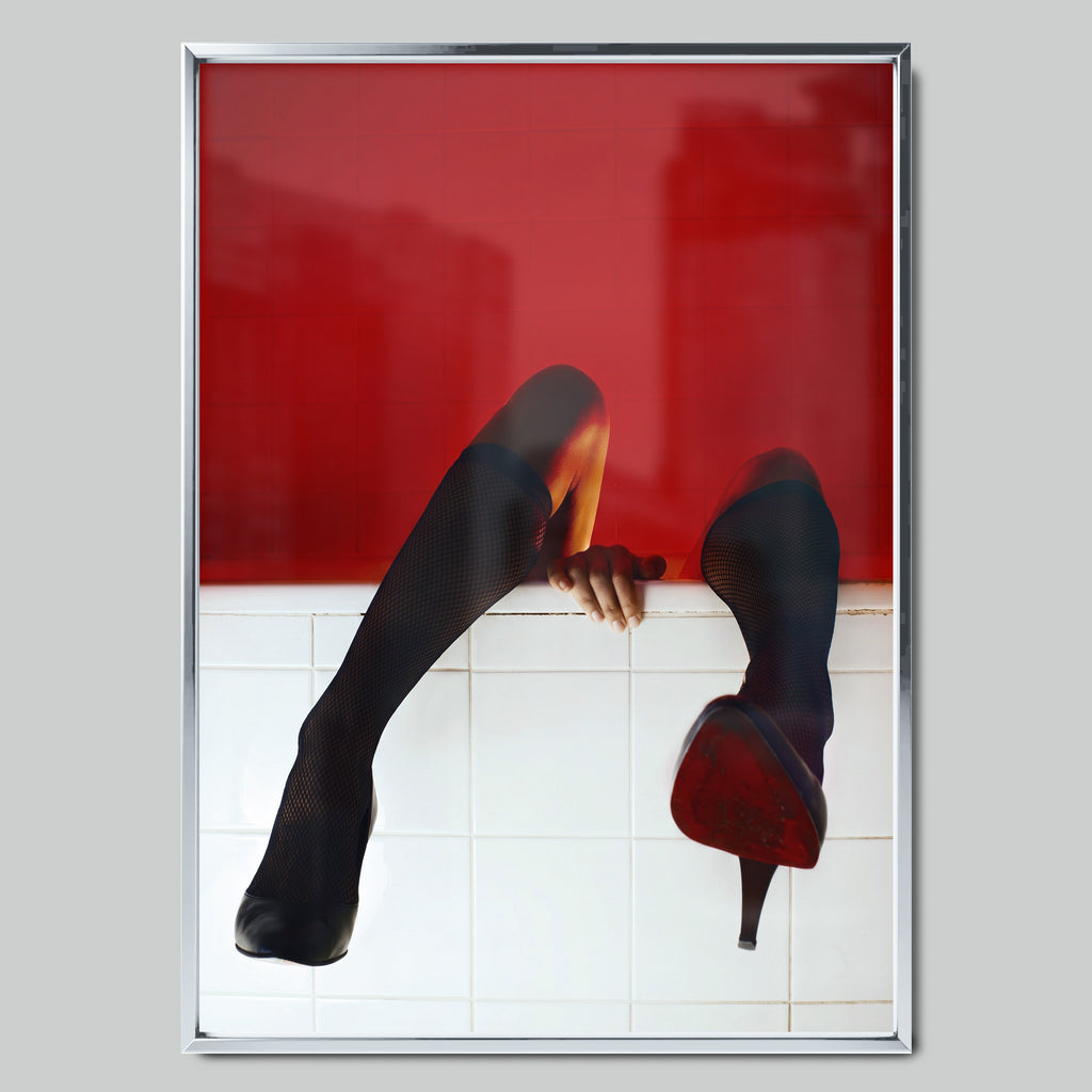 Red Soles арт постер със сребриста рамка