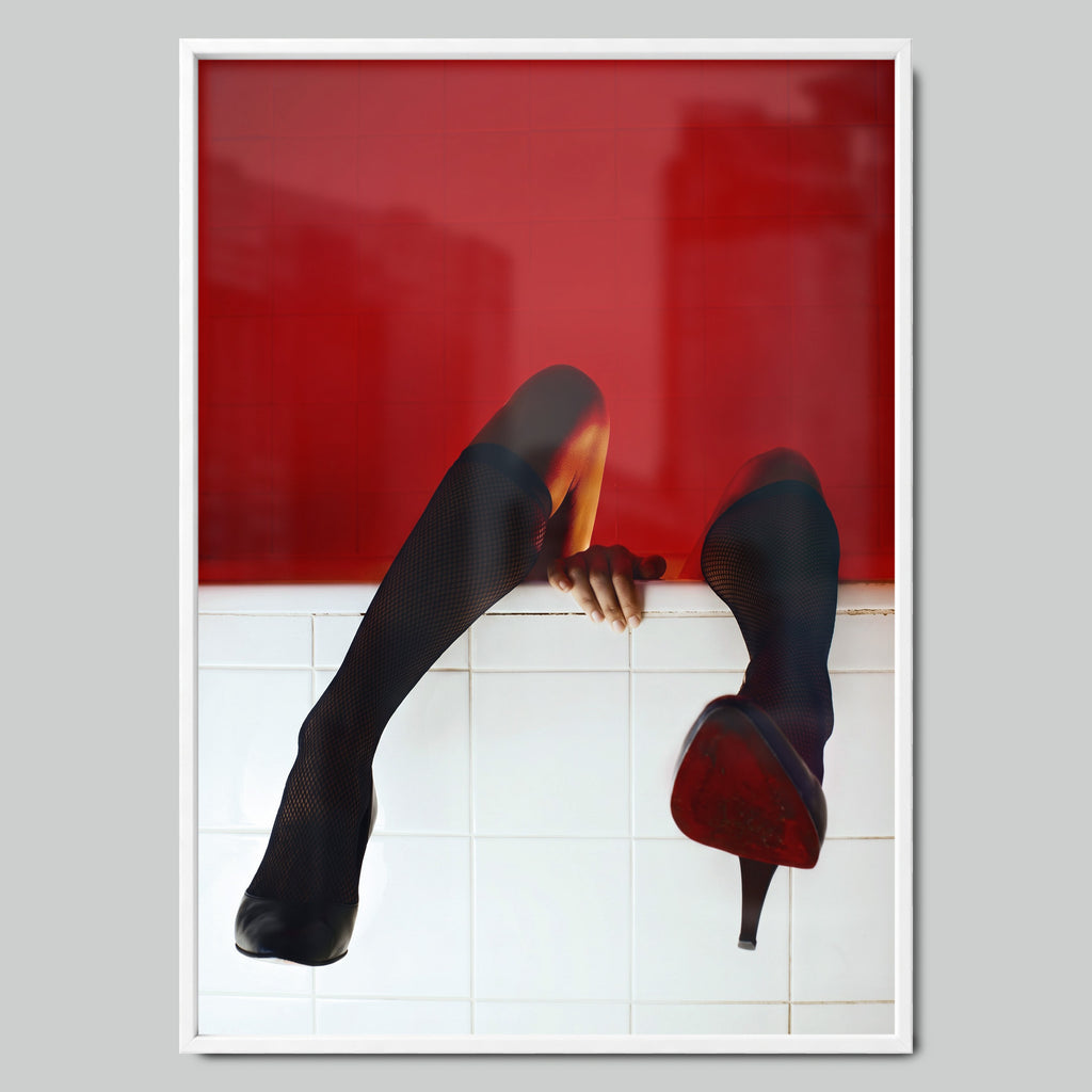 Red Soles арт постер с бяла рамка